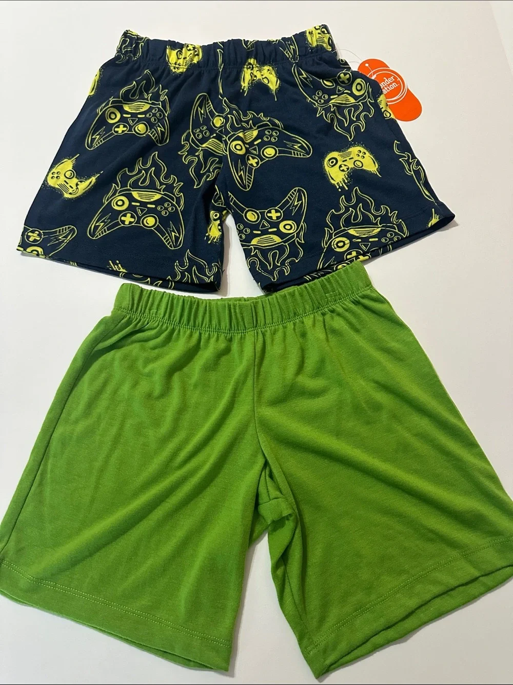 2-Pack Boys' Graphic & Solid Active sleep shorts - Neon Green & Navy